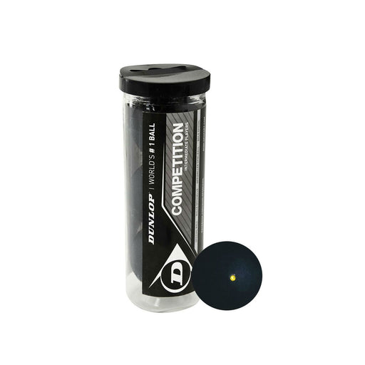 dunlop competition squash ball single yellow dot for faster play longer rallies