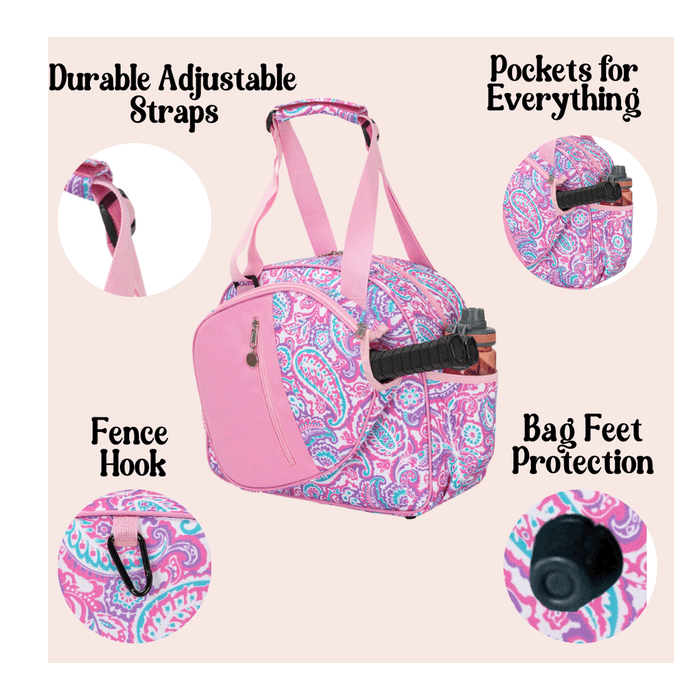 Born to Rally pickleball bag paisley