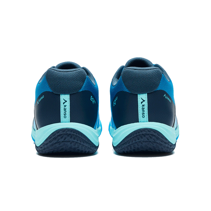 Kanso EQFLY indoor court shoe designed in sweden blue color heel