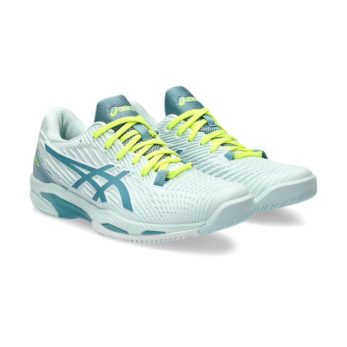 asics solution speed ff2 outdoor court shoe womens ladies light fast soothing sea color front view
