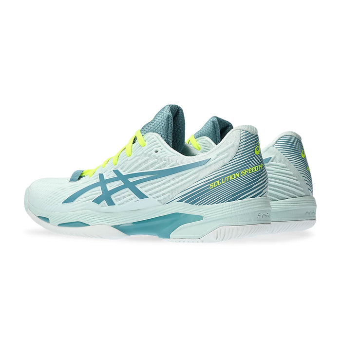 asics solution speed ff2 outdoor court shoe womens ladies light fast soothing sea color back view