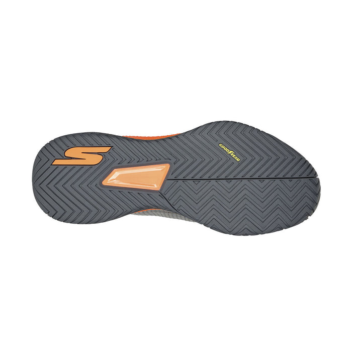 skechers viper court pro grey orange mens pickleball shoe sketchers goodyear sole