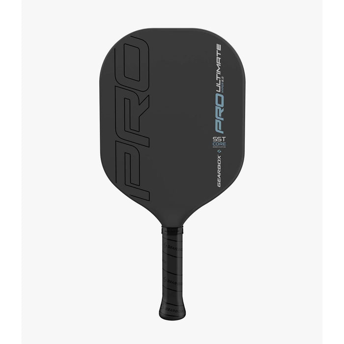 gearbox Pro Ultimate Hyper 8.0 pickleball paddle black paddle on a white background