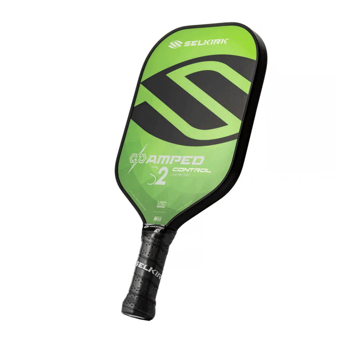 selkirk amped control s2 lime green lightweight pickleball paddle at racquet science