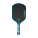 Black and blue pickleball paddle with 'Coral' branding on a white background. Made by Six Zero pickleball