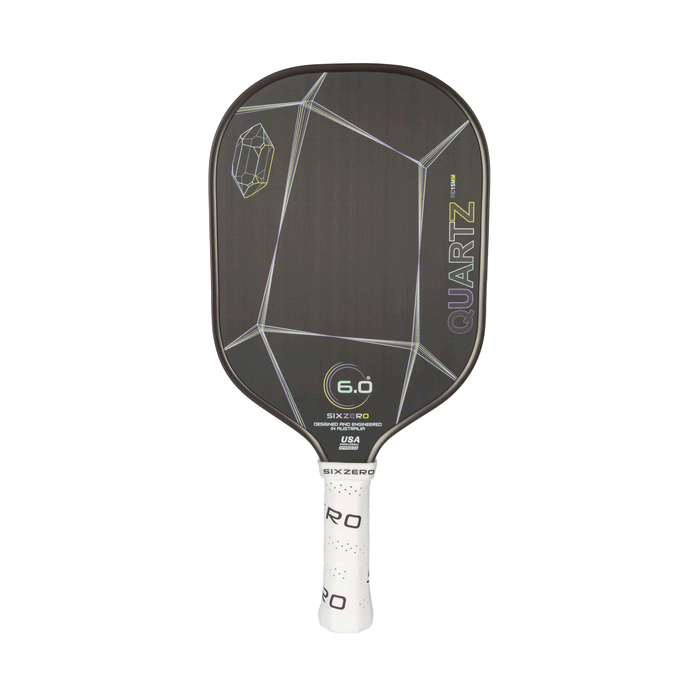 six zero quartz pickleball paddle black prasiolite graphite