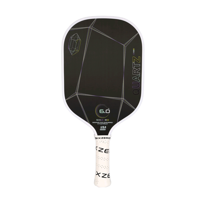 six zero quartz pickleball paddle white crystal graphite