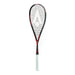 Squash racket with black and red design on a white background made by Karakal and is model SN 90 2.1