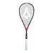 Squash racket with black and red design on a white background made by Karakal and is model SN 90 2.1