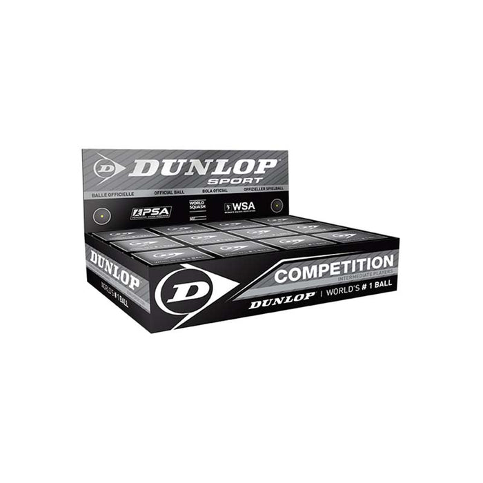 Dunlop Competition Single Yellow Squash Ball (Singles or Packs of 12)