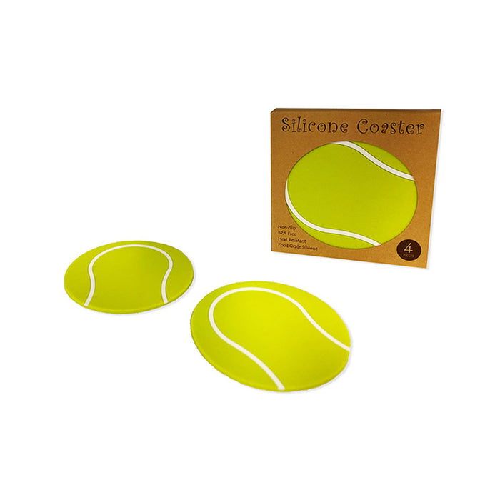 silicone tennis coasters for your drinks 4 pack
