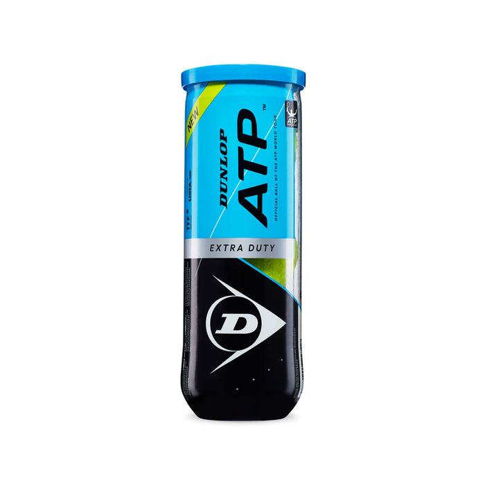 Dunlop ATP xd extra duty tennis ball hardcourt yellow 3 balls tin