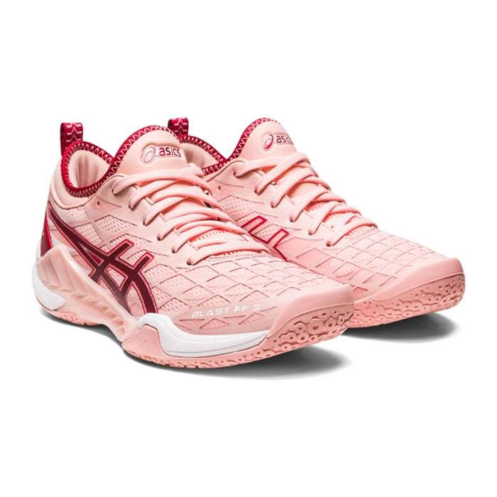 asics womens gel blast 3 ff indoor court shoe for squash badminton pickleball pink color front side view