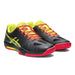 Asics Fastball 3 for women - indoor court for pickleball, squash, and badminton. Black, yellow, and pink colorway. Picture of the front.