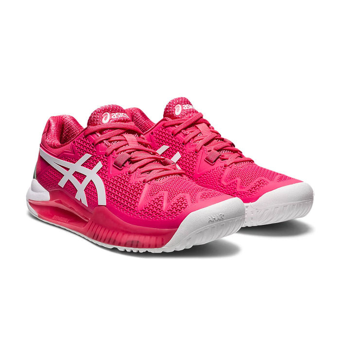 asics gel reolution 8 pink cameo tennis pickleball hardcourt shoe footwear durable supportive kingston ontario canada racquetscience side view