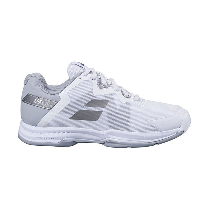babolat sfx3 outdoor court shoe for pickleball tennis white grey colorway mesh lightweight