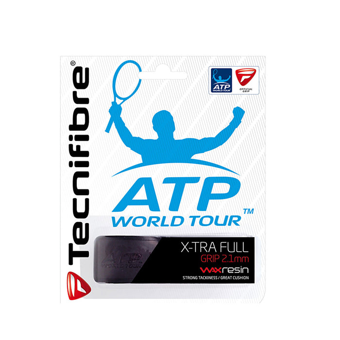 tecnifibre xtra full cushion grip for tenis, squash, badminton or pickleball. Wax resin for more stick. 2.1mm thick