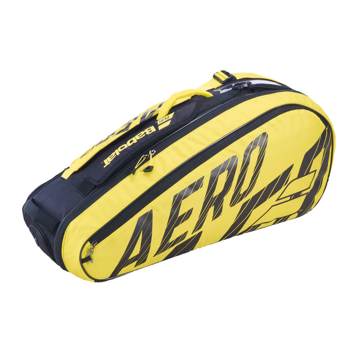 babolat rh x6 racquet bag tennis squash pickleball badminton quality build black yellow 182476 3324921824765