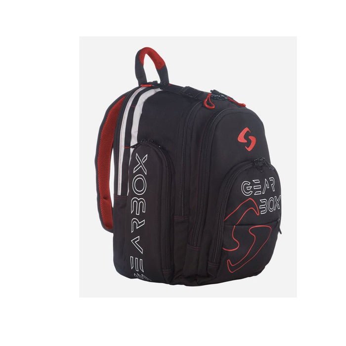 gearbox pickleball racquetball backpack black red 