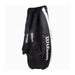 wilson rf team 6 pack 2 comprtment tennis squash badminton bag black and silver federer backpack straps bottom