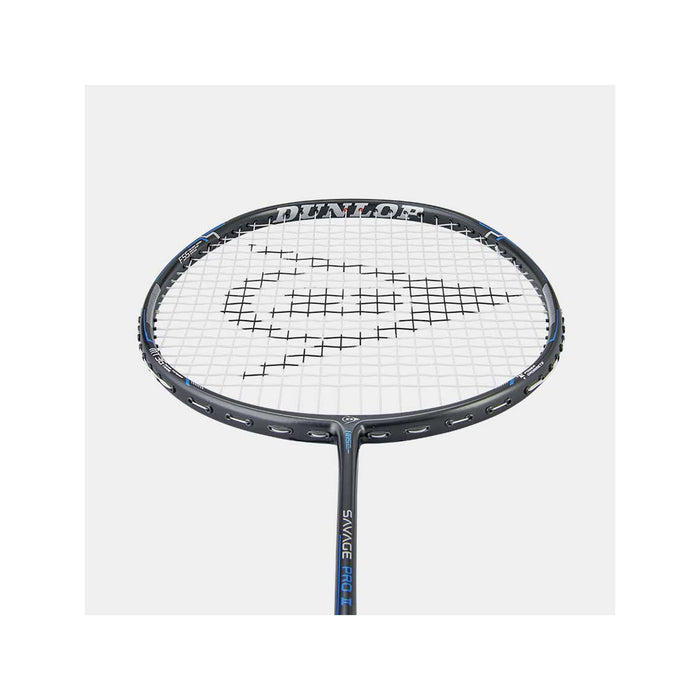 dunlop savage pro II badminton racquet flexible shaft blue color  head shape