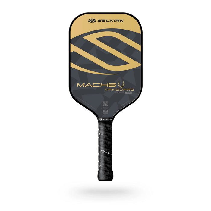 selkirk vanguard 2.0 mach 6 light regal color black gold extra long handle racquet science