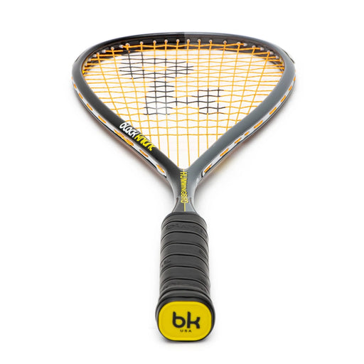 Black Knight hummingbird squash racquet black/grey cosmetic with orange string. Very light and manuverable