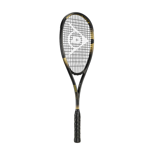 dunlop sonic core iconic 130 squash racquet black gold cosmetic classic control side view