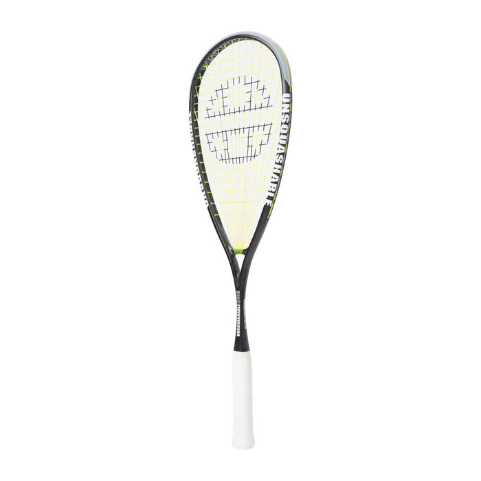 unsquashable squash racquet power ring throat high modulus graphite black frame green string