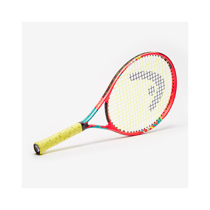 head novak 23 jr racquet junior tennis 98 sq in head size orange monster graphics 6-8 yearsl old overall view