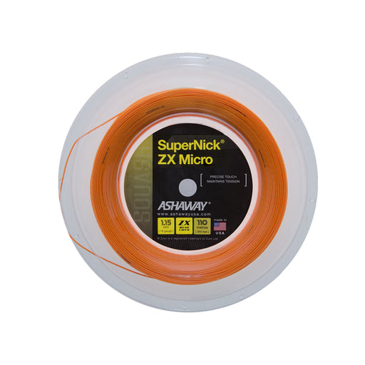 Ashaway Supernick ZX Reel - squash string for more feel and durability.