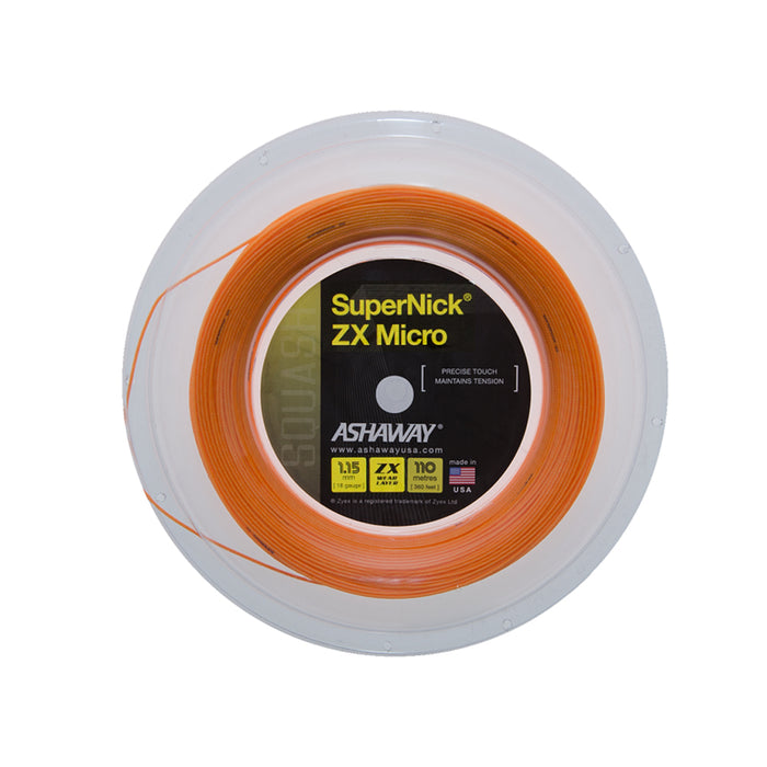 Ashaway Supernick ZX Reel - squash string for more feel and durability.